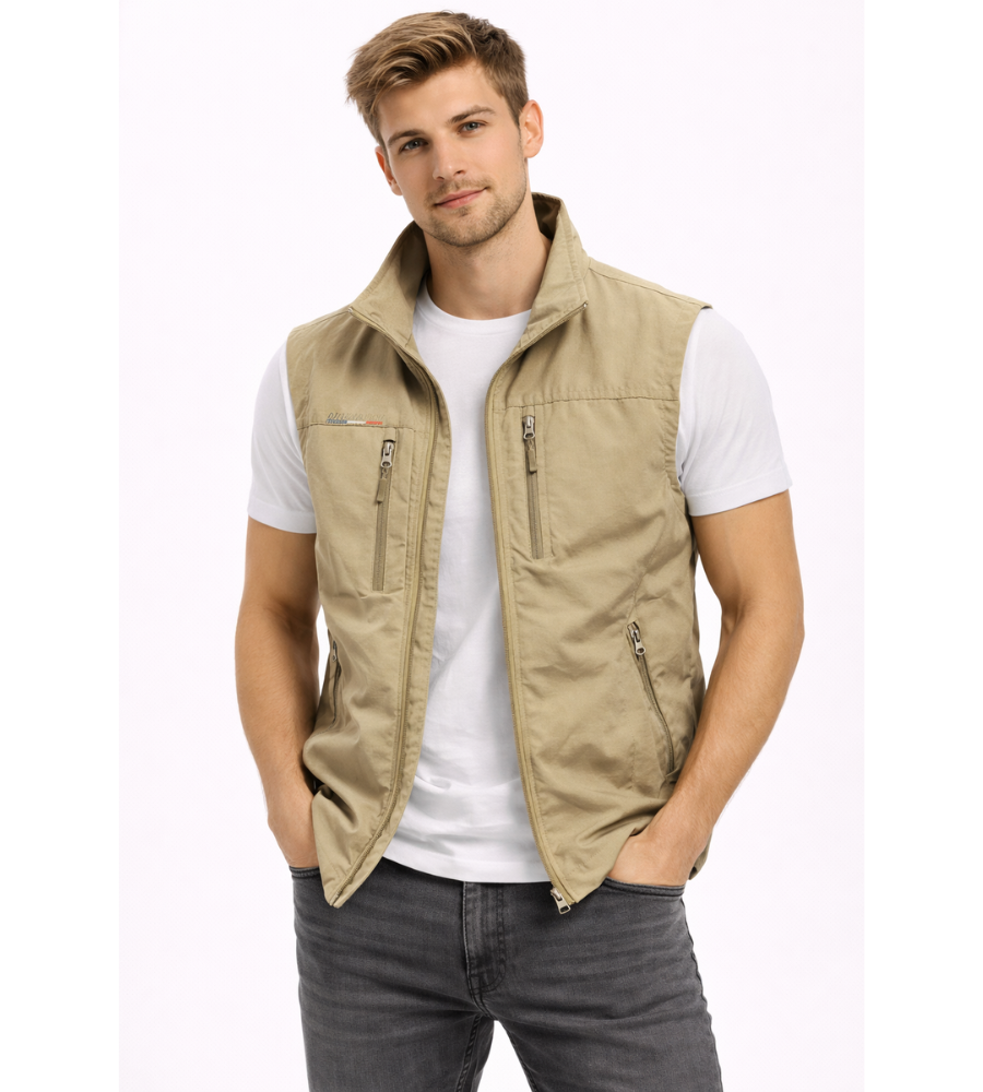 Osborne | Men's Gilet Outdoor Zip Front Stand Collar Padded Lightweight Warm Functional Casual Everyday Layering Versatile Comfort