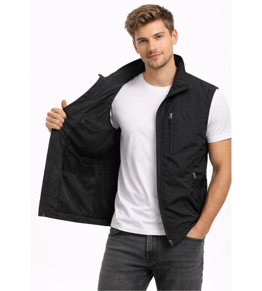 Osborne | Men's Gilet Outdoor Zip Front Stand Collar Padded Lightweight Warm Functional Casual Everyday Layering Versatile Comfort