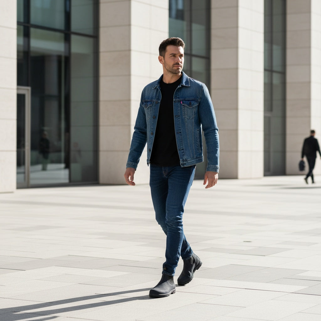 Chester | Men's Chelsea Boots Leather Look Elastic Gusset Pull-On Cushioned Smart Casual Everyday Autumn Winter Versatile Refined