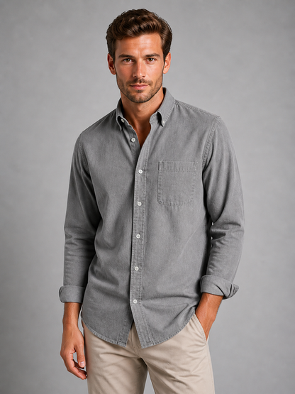 Dexter | Men's Shirt Casual Button Down Tailored Relaxed Breathable Smart Casual Everyday Winter Versatile Clean Comfort Cool