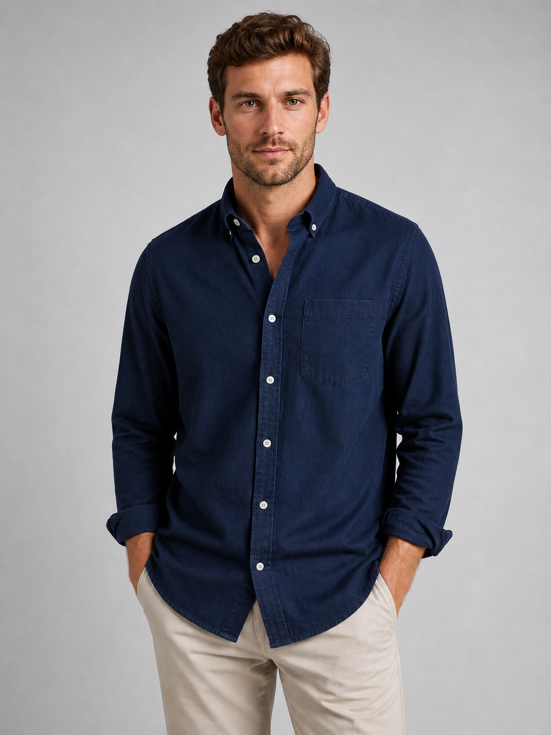 Dexter | Men's Shirt Casual Button Down Tailored Relaxed Breathable Smart Casual Everyday Winter Versatile Clean Comfort Cool