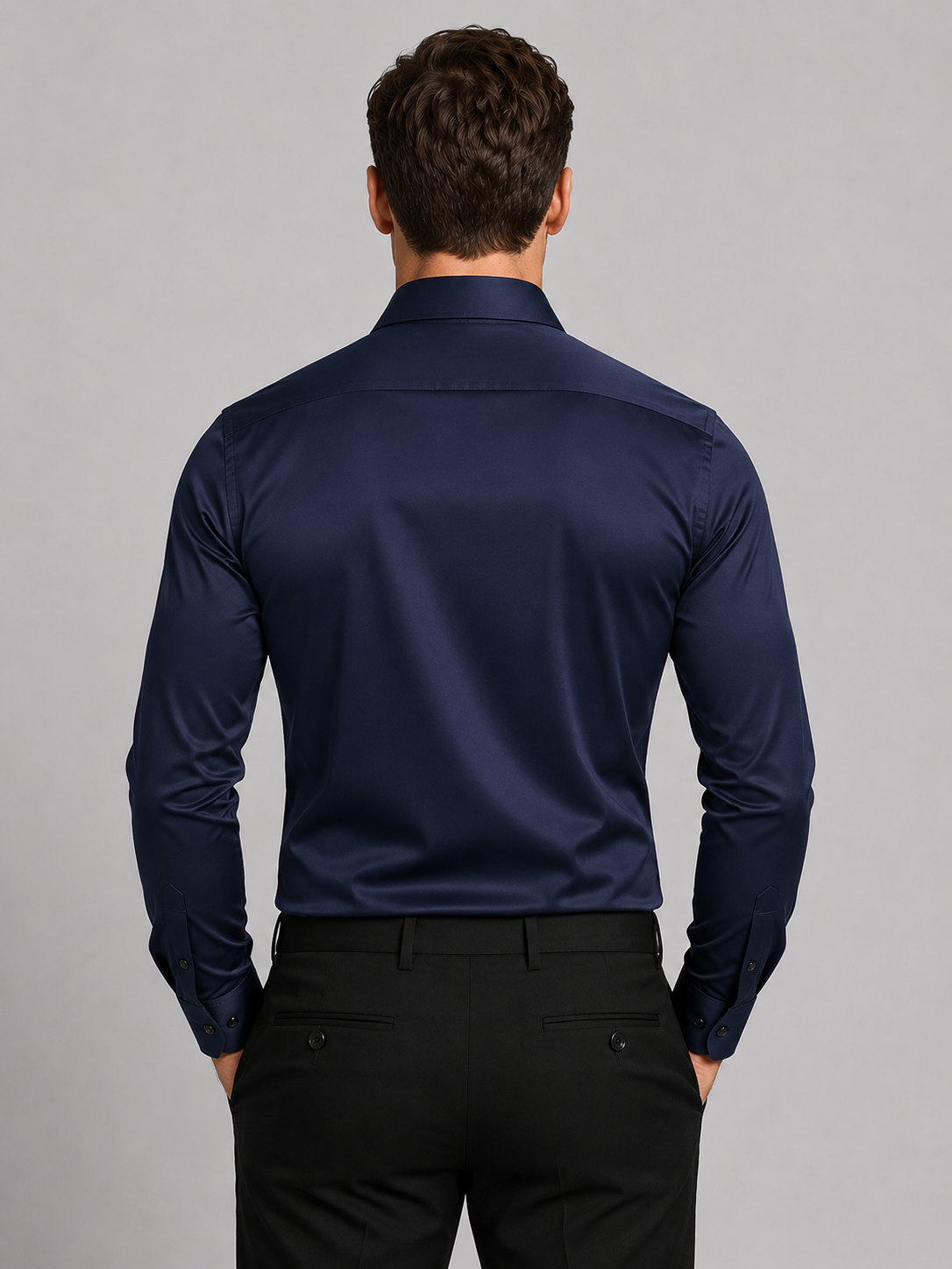 Victor | Men's Shirt Slim Fit Satin Feel Stretch Tailored Button Smart Casual Everyday Occasion Versatile Clean Refined Modern