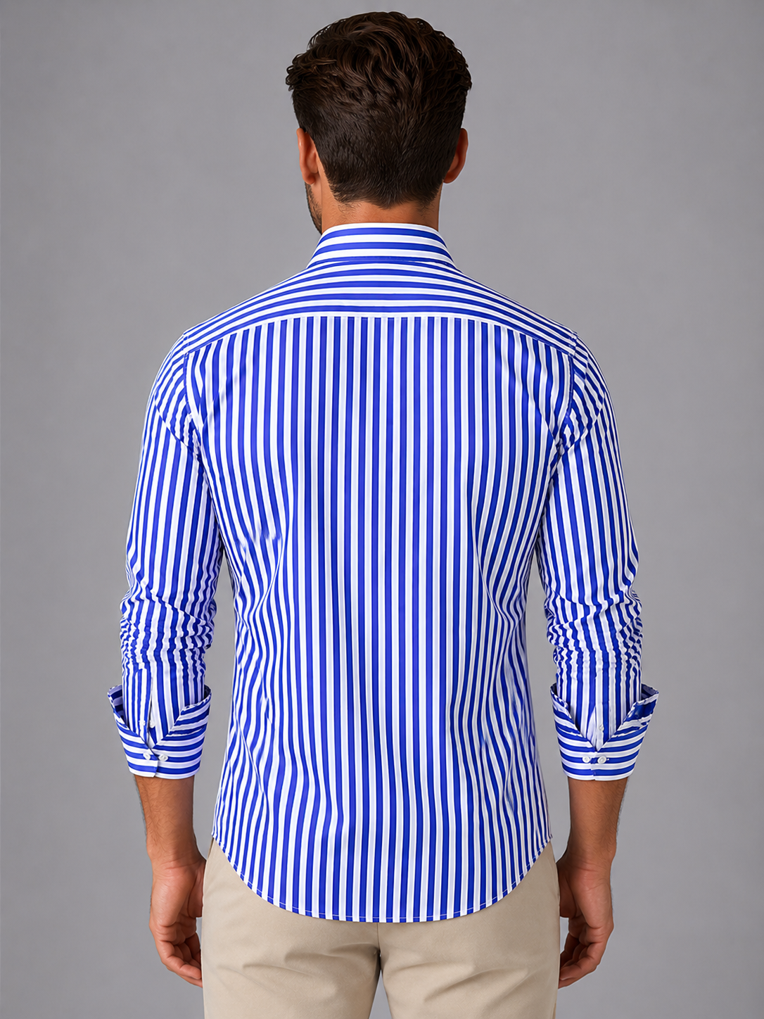 Montgomery | Men's Shirt Striped Long-Sleeve Button Up Tailored Breathable Smart Casual Everyday Versatile Clean Comfort Modern