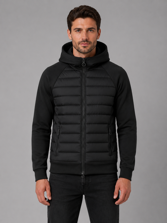 Ransom | Men's Jacket Hooded Quilted Lightweight Padded Warm Zip Contemporary Casual Everyday Autumn Winter Layering Versatile
