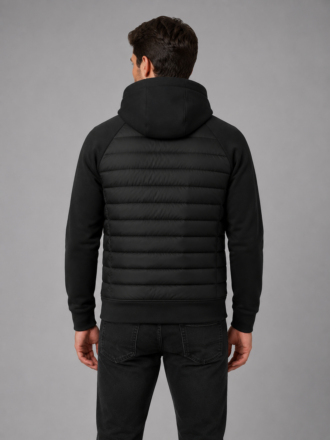 Ransom | Men's Jacket Hooded Quilted Lightweight Padded Warm Zip Contemporary Casual Everyday Autumn Winter Layering Versatile