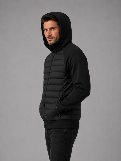 Ransom | Men's Jacket Hooded Quilted Lightweight Padded Warm Zip Contemporary Casual Everyday Autumn Winter Layering Versatile