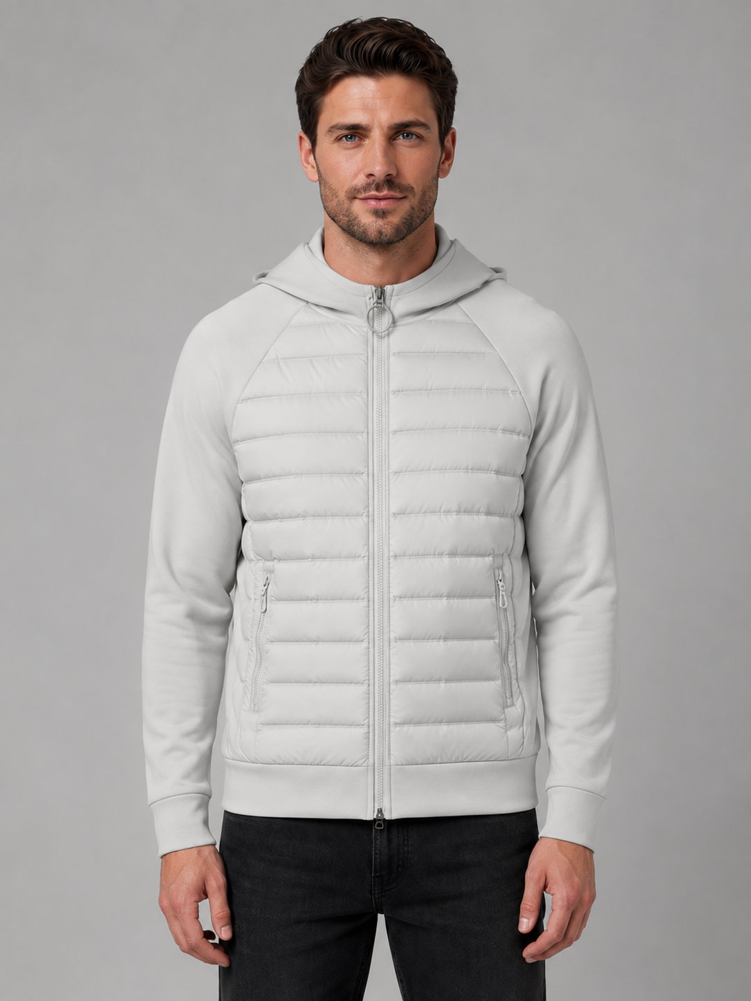 Ransom | Men's Jacket Hooded Quilted Lightweight Padded Warm Zip Contemporary Casual Everyday Autumn Winter Layering Versatile