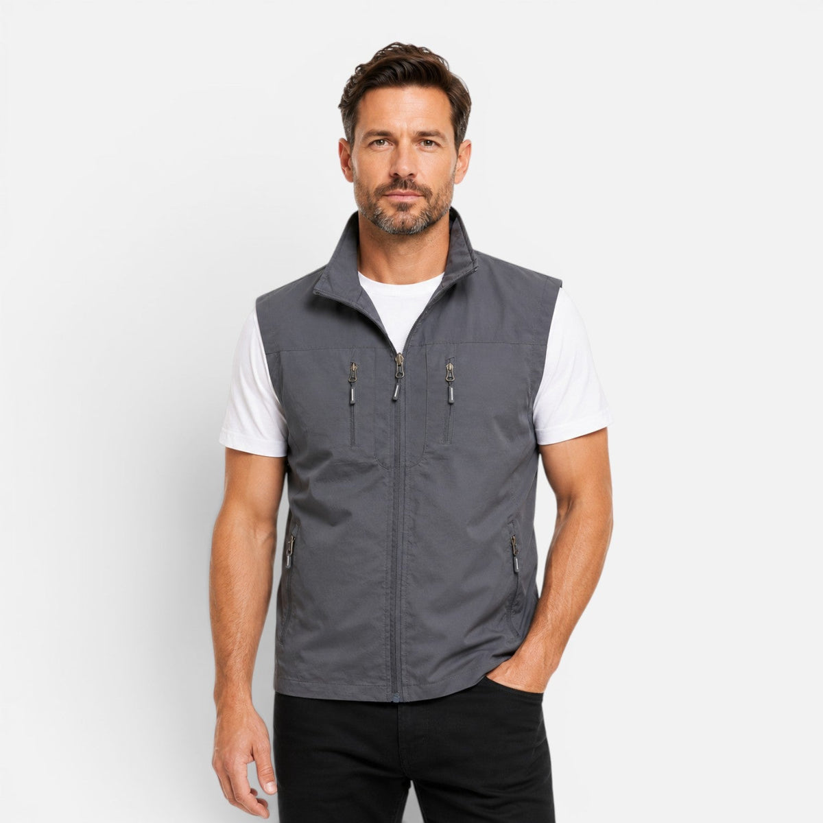 Nigel | Men's Gilet Lightweight Padded Breathable Mesh Lined Layering Zip Functional Casual Everyday Outdoor Versatile Comfort