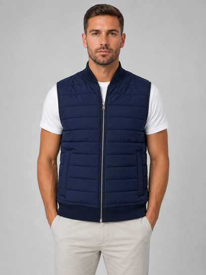Horace | Men's Gilet Bodywarmer Lightweight Quilted Padded Sleeveless Warm Zip Layering Casual Everyday Outdoor Versatile Comfort