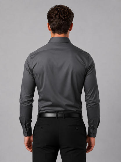 Ambrose | Men's Dress Shirt Slim Fit Long-Sleeve Tailored Button Smart Formal Occasion Business Wedding Versatile Clean Refined