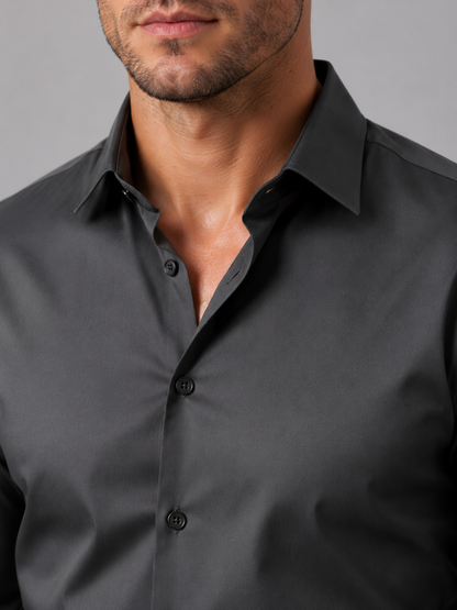Ambrose | Men's Dress Shirt Slim Fit Long-Sleeve Tailored Button Smart Formal Occasion Business Wedding Versatile Clean Refined