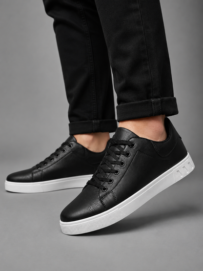 Sheldon | Men's Trainers Smart Casual Leather Lace-Up Cushioned Comfort Everyday Walking Versatile Clean Refined Modern Sneakers
