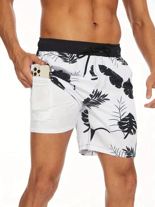 Men's Rose Quick Dry Swim Shorts with Inner Compression – Olivia Rosa