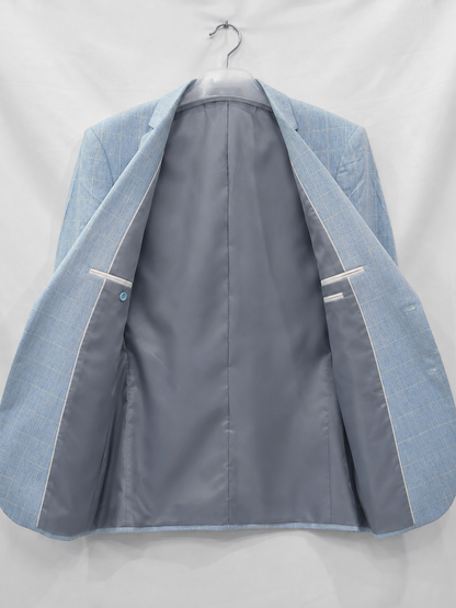 Ulysses | Men's Blazer Windowpane Tailored Structured Lightweight Smart Formal Occasion Business Wedding Refined Layering