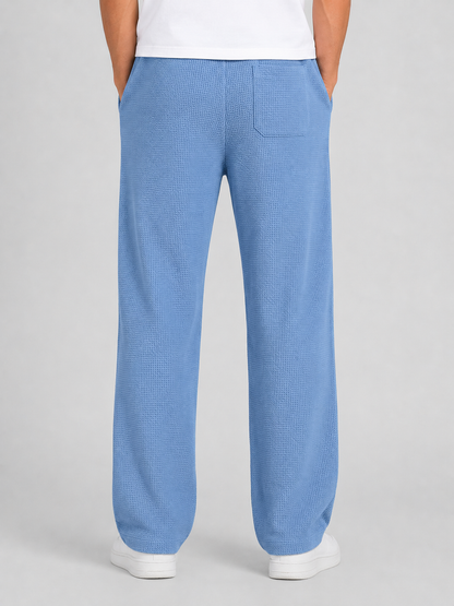 Lyle | Men's Trousers Waffle Knit Drawstring Textured Relaxed Soft Casual Everyday Winter Comfort Versatile Lightweight Modern
