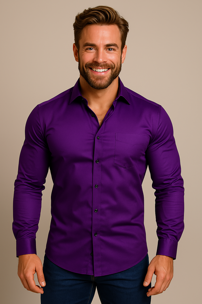 Lorcan | Men's Shirt Structured Fit Wrinkle-Free Long-Sleeve Tailored Button Smart Formal Occasion Business Everyday Versatile