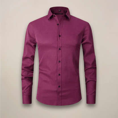 Lorcan | Men's Shirt Structured Fit Wrinkle-Free Long-Sleeve Tailored Button Smart Formal Occasion Business Everyday Versatile