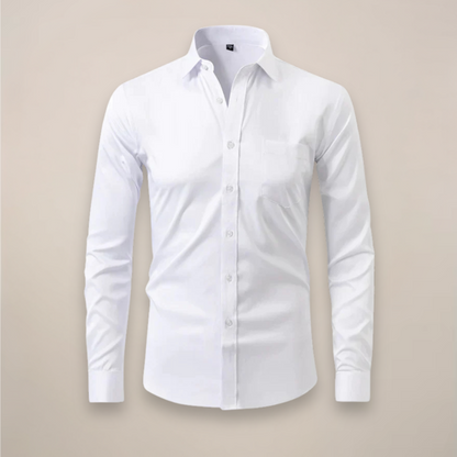 Lorcan | Men's Shirt Structured Fit Wrinkle-Free Long-Sleeve Tailored Button Smart Formal Occasion Business Everyday Versatile