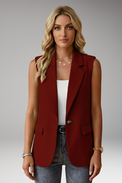Dior | Women's Blazer Waistcoat Sleeveless Notch Collar Flap Pockets Button Tailored Smart Chic Occasion Office Everyday Versatile