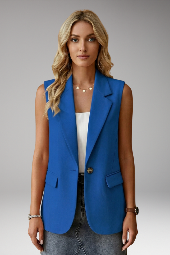 Dior | Women's Blazer Waistcoat Sleeveless Notch Collar Flap Pockets Button Tailored Smart Chic Occasion Office Everyday Versatile