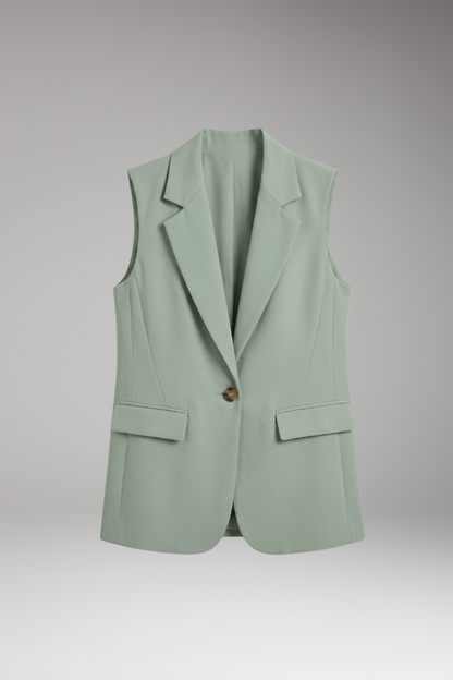 Dior | Women's Blazer Waistcoat Sleeveless Notch Collar Flap Pockets Button Tailored Smart Chic Occasion Office Everyday Versatile