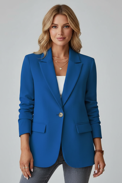 Dream | Women's Blazer Notched Lapel Single Button Tailored Structured Smart Chic Occasion Office Everyday Versatile Layering
