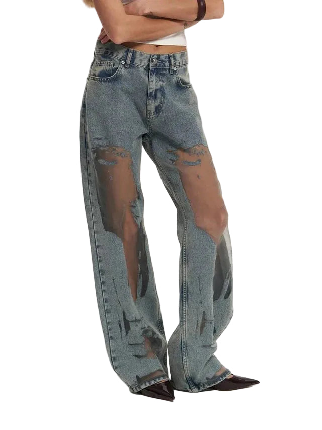 Women’s Relaxed Straight-Leg Denim Pants