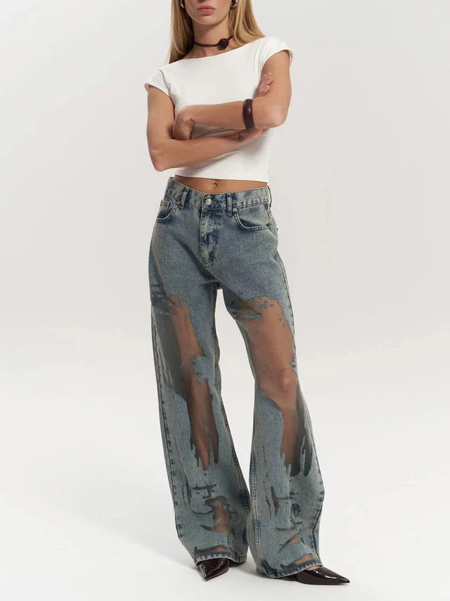 Women’s Relaxed Straight-Leg Denim Pants