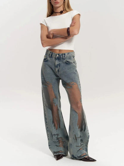 Women’s Relaxed Straight-Leg Denim Pants