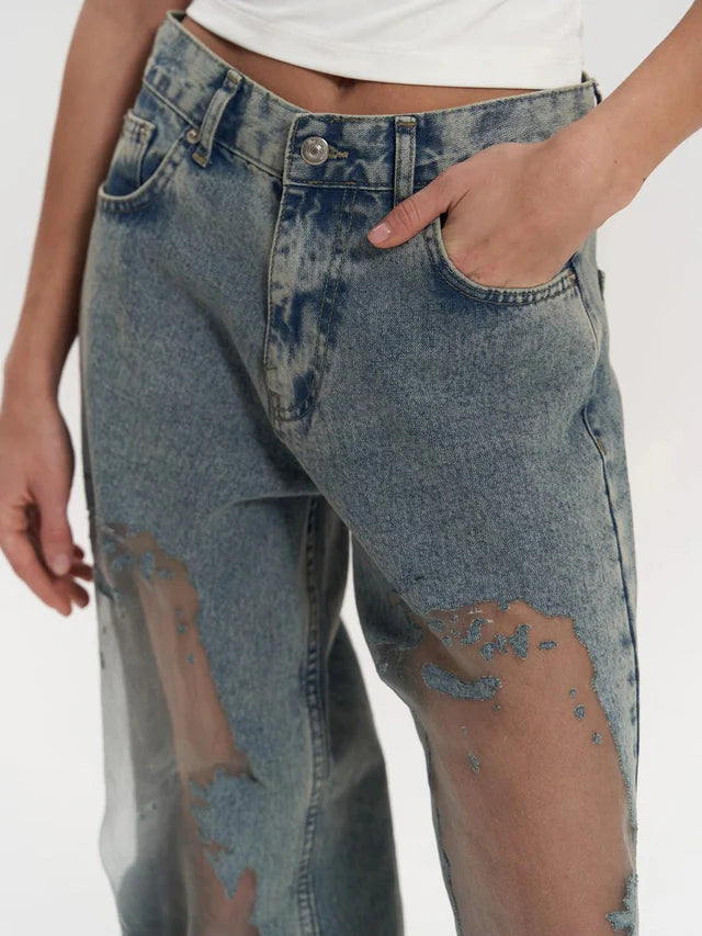 Women’s Relaxed Straight-Leg Denim Pants