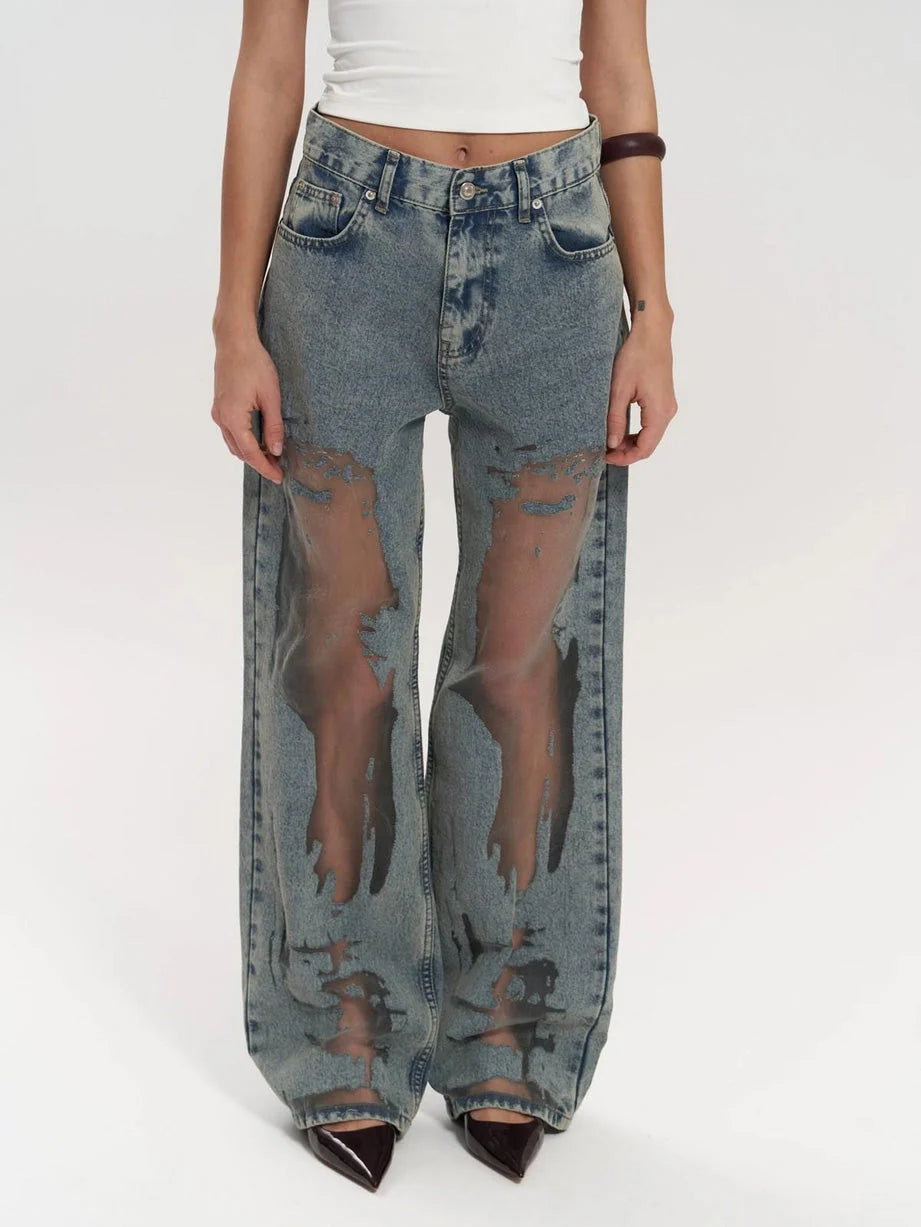 Women’s Relaxed Straight-Leg Denim Pants