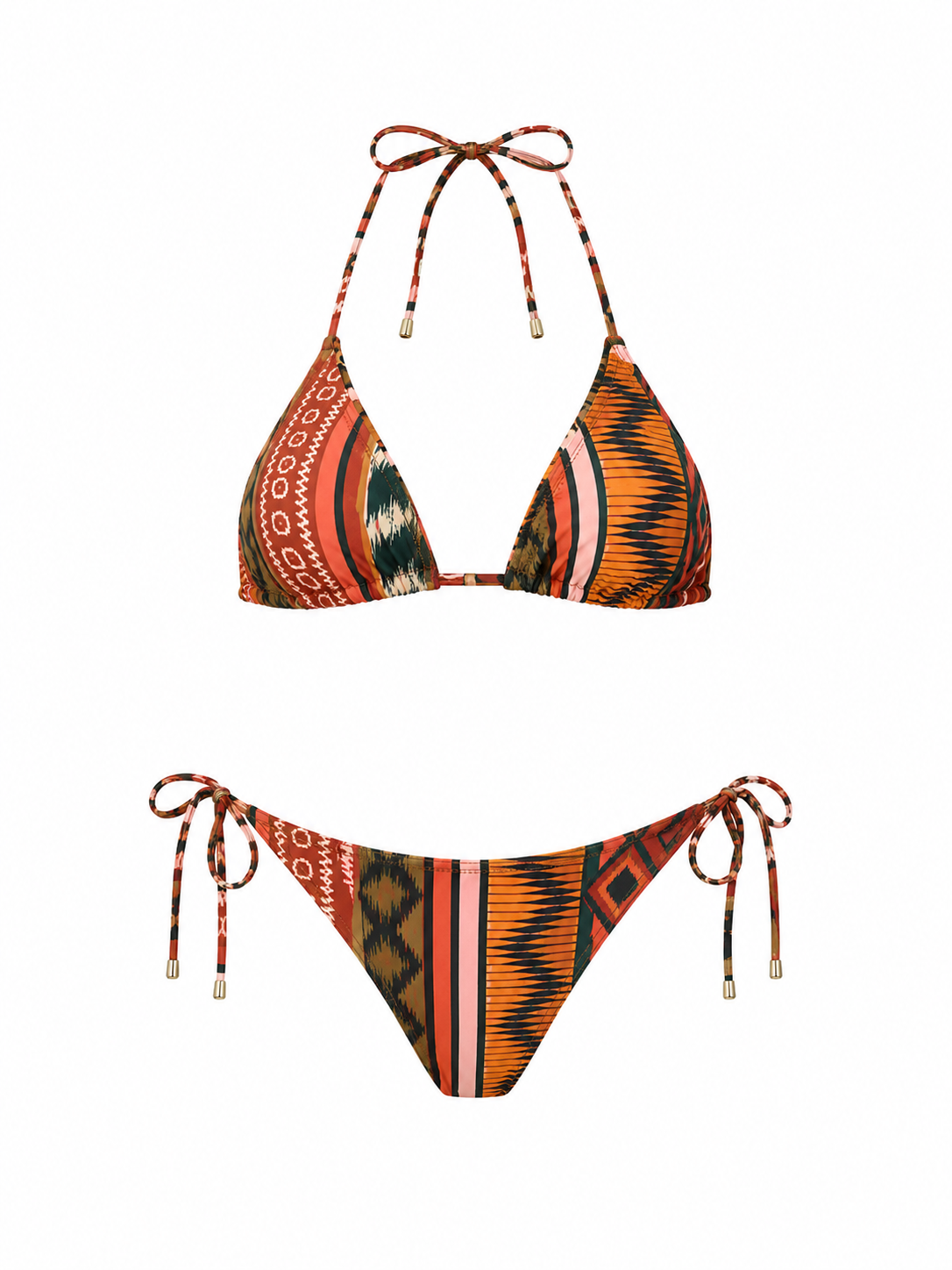 Women's Patterned Halter Neck Bikini Set