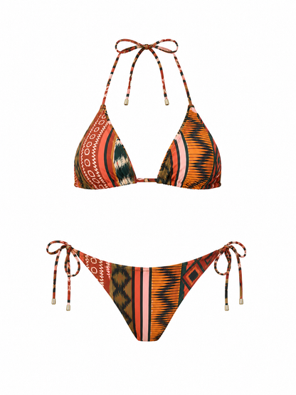 Women's Patterned Halter Neck Bikini Set