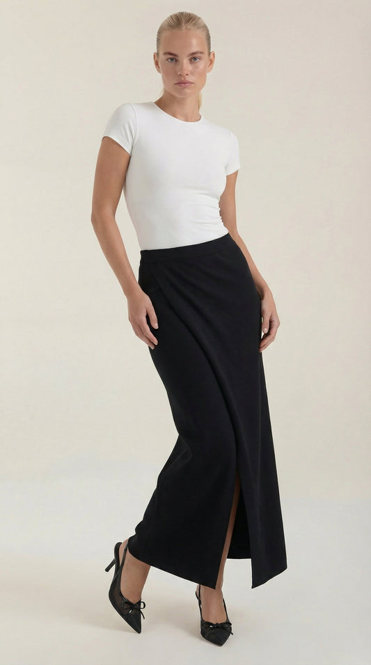 Women's Ribbed Knit Maxi Skirt