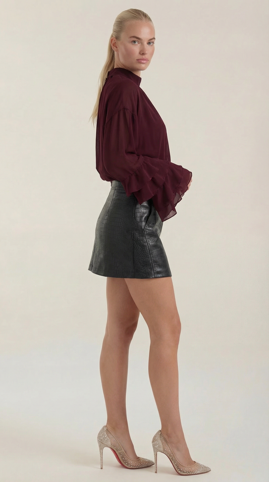 Women's Croc Embossed Mini Skirt