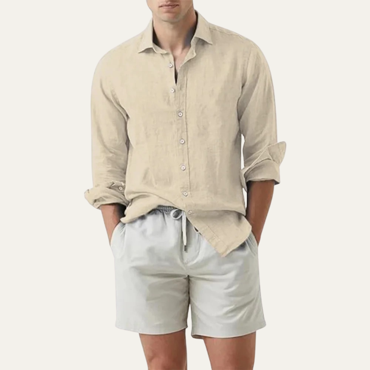 Men's Solid Colour Linen Summer Shirt