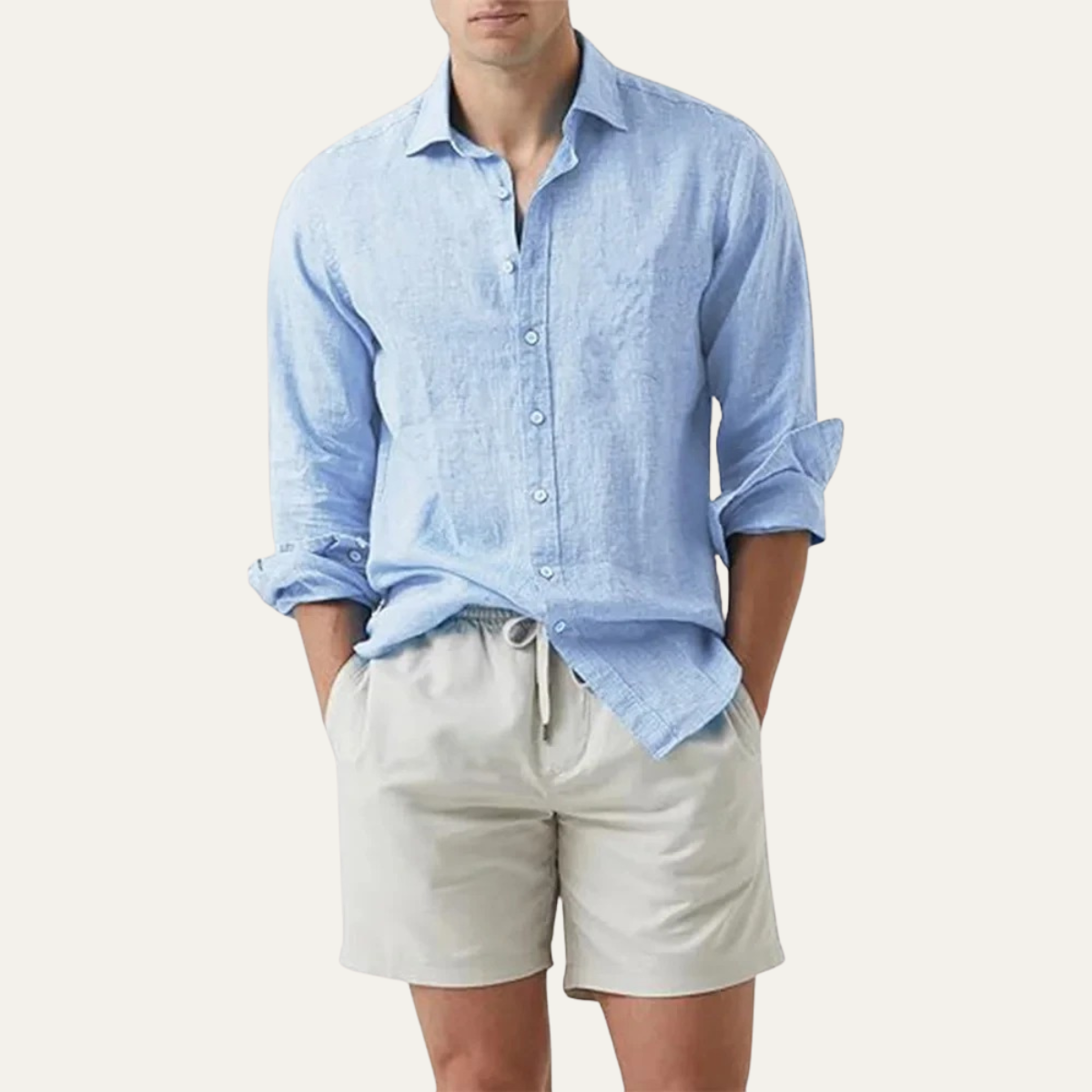 Men's Solid Colour Linen Summer Shirt