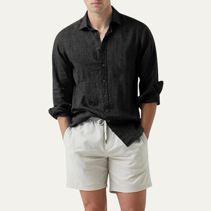 Men's Solid Colour Linen Summer Shirt