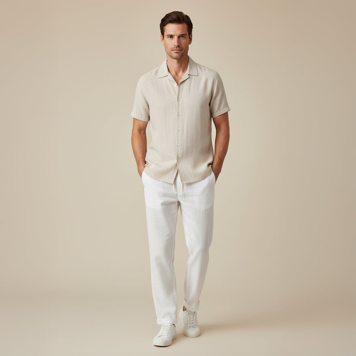 Men's Linen Set Summer Shirt and Trousers