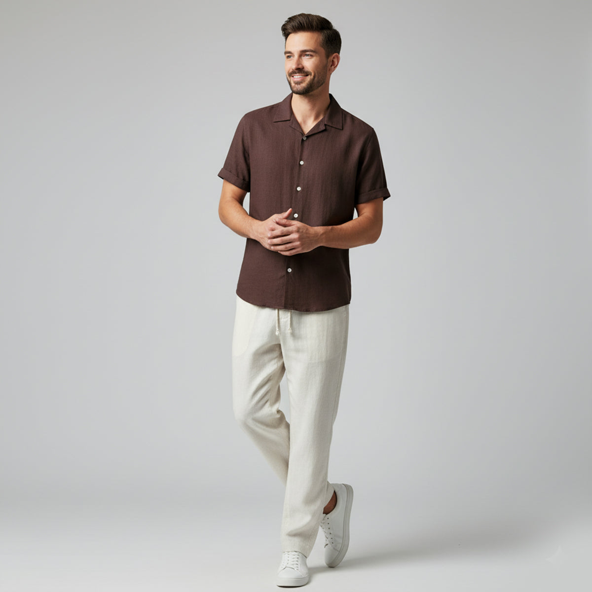 Men's Linen Set Summer Shirt and Trousers