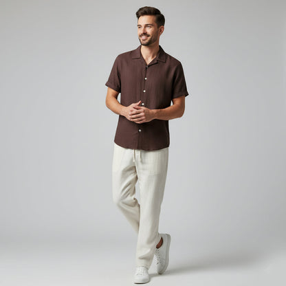Men's Linen Set Summer Shirt and Trousers
