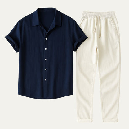 Men's Linen Set Summer Shirt and Trousers