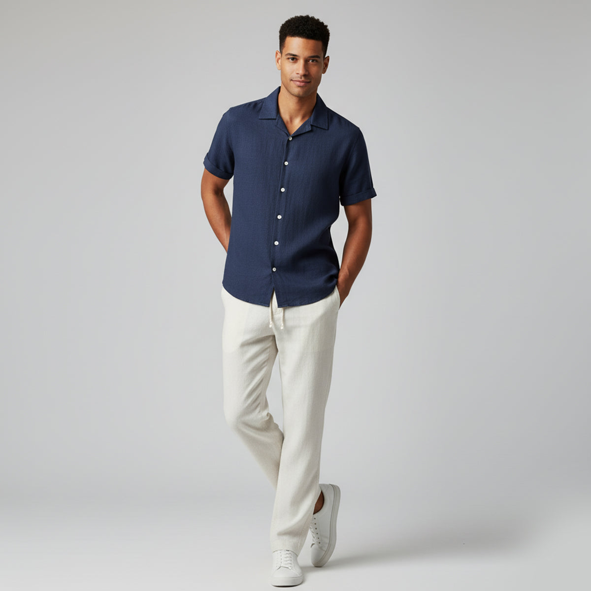 Men's Linen Set Summer Shirt and Trousers