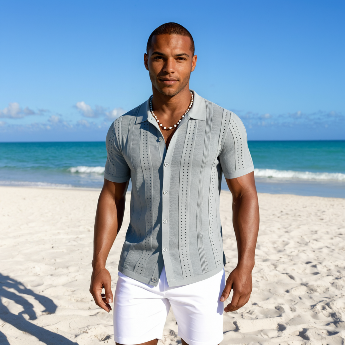 Men's Casual Summer Button Down Shirt