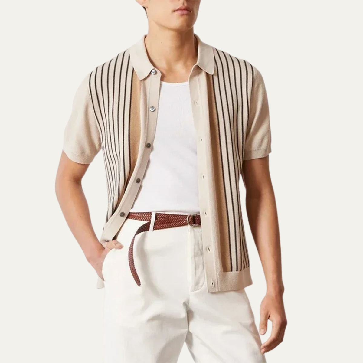 Men's Striped Knit Summer Shirt