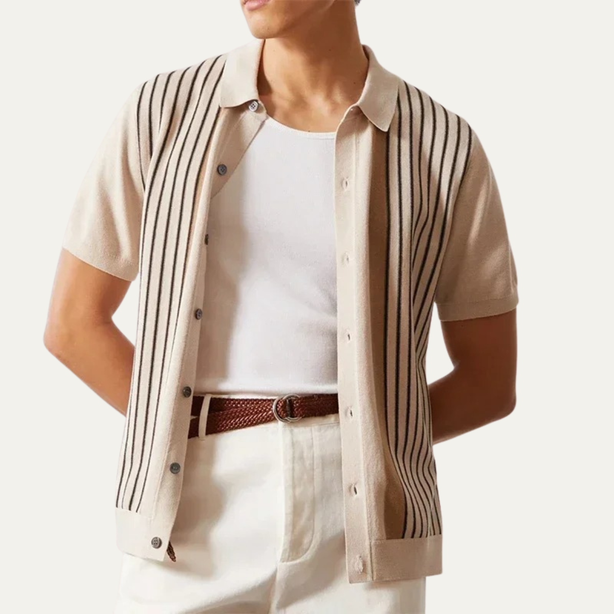 Men's Striped Knit Summer Shirt