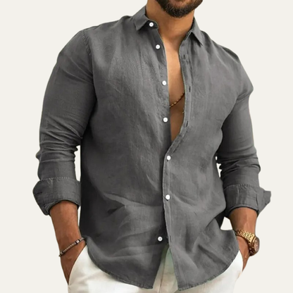 Men's Relaxed Button Up Linen Summer Shirt