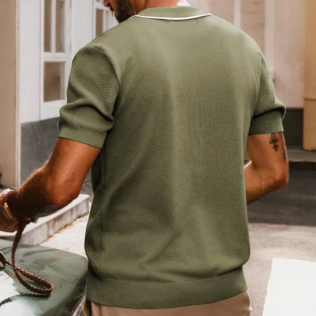 Men's Knit Summer Polo Shirt