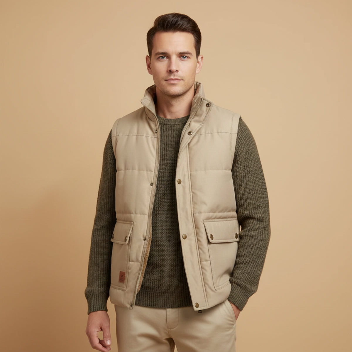 Men's Warm Modern Fleece Lined Winter Vest
