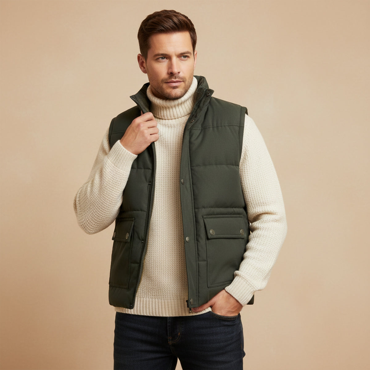 Men's Warm Modern Fleece Lined Winter Vest